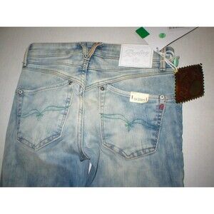 New Womens NWT Designer Replay Jeans 25 Skinny Light Blue Italy Trademark Tall